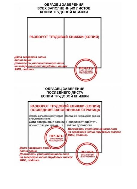 Как заверить копию трудовой книжки в 2022 году: образец